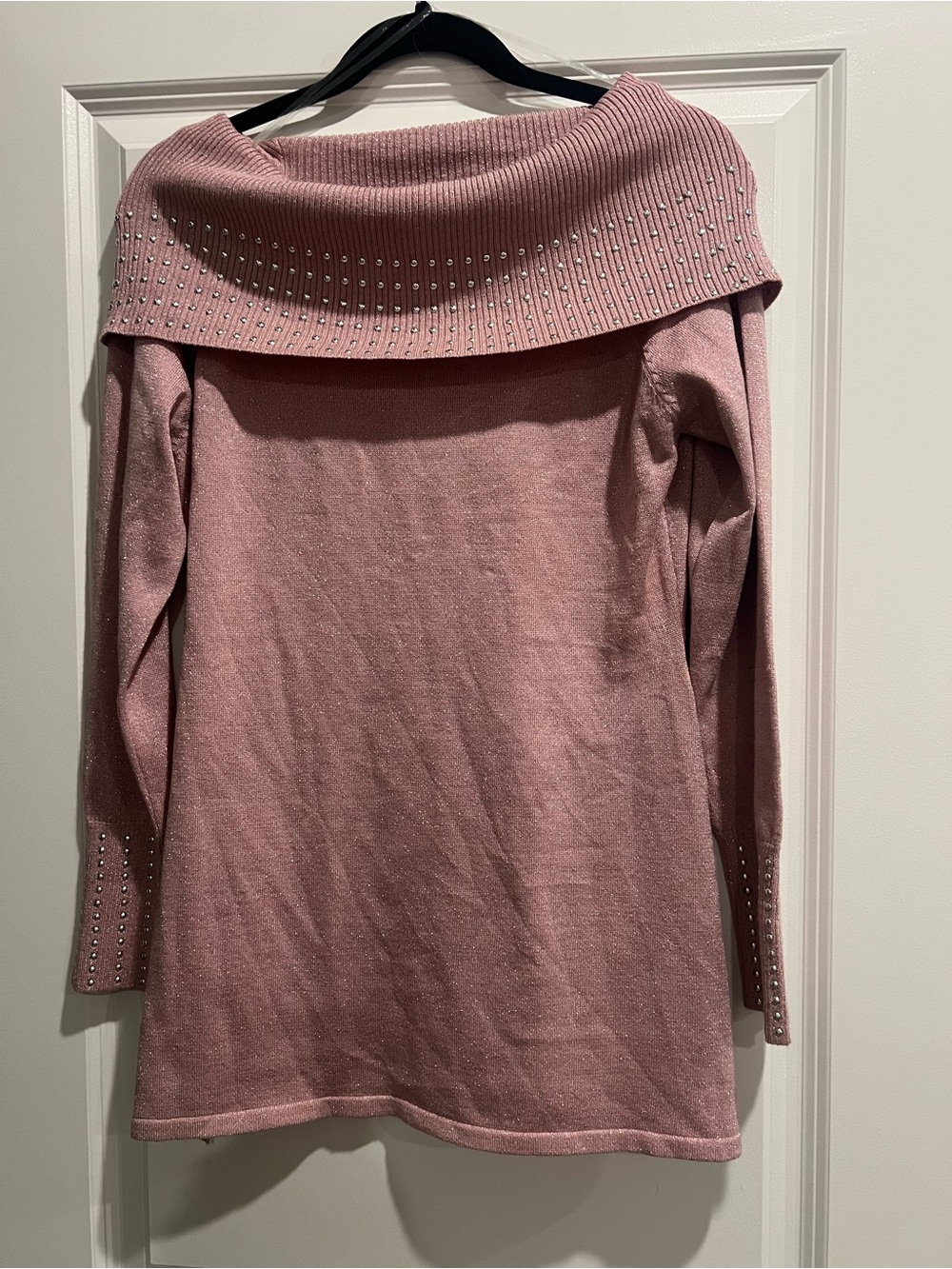 Questions Studded Off-Shoulder or Cowl Neck  Women's Sweater. NWOT